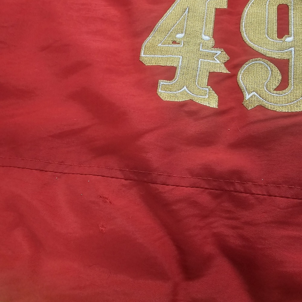 Vintage Starter San Francisco 49ers Jacket Mens Large Red Full Zip Hooded 90s - Picture 15 of 15